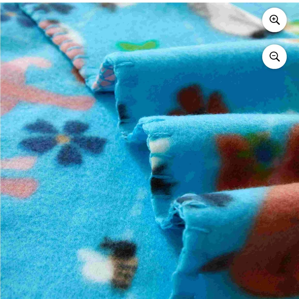 Dog Days Print Blue Fleece Throw NWT - Picture 5 of 6